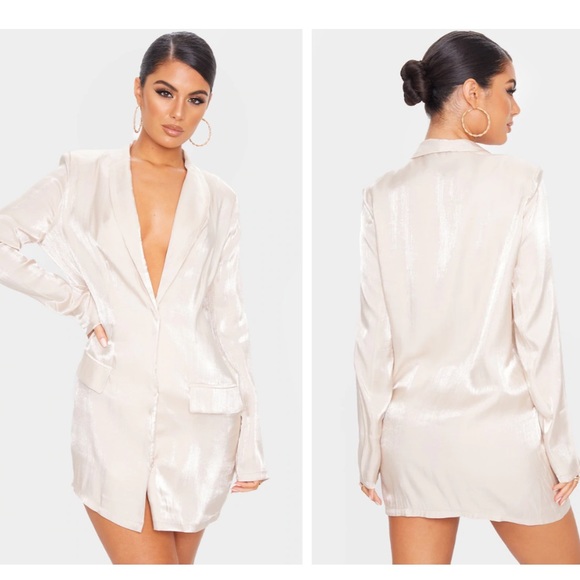 PLT Nude Iridescent Long Sleeve Blazer Dress - Picture 2 of 3